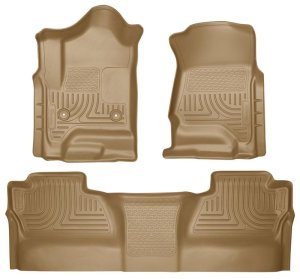 Chevrolet Silverado Floor Liners - Front & 2nd Seat - Husky Liners - WeatherBeater - Tan - 2014